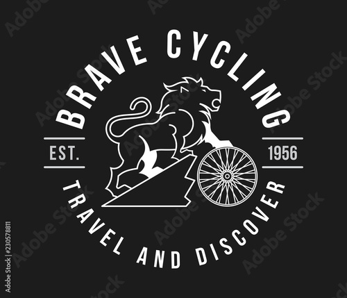 Bicycles brave cycling white on black