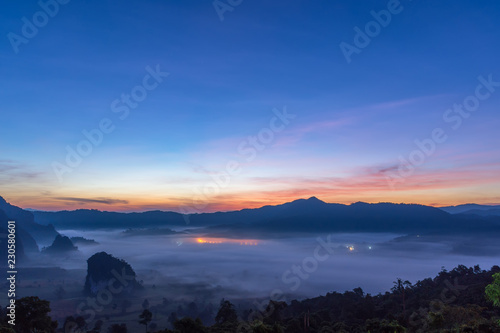 Morning mist at Phu Langka, Thailand © rbk365
