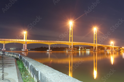 Bridge, this bridge is called repo-repo bridge. Borneo East Kalimantan, Tenggarong, October 2018 Indonesia.