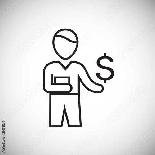 Businessman accountant thin line on white background icon