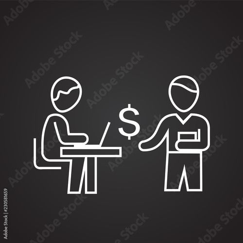 Manager thin line on black background icon