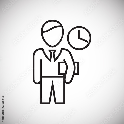 Time managment thin line on white background icon