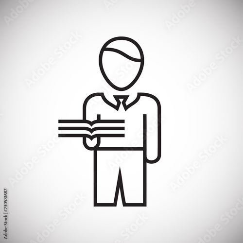 Businessman accountant thin line on white background icon