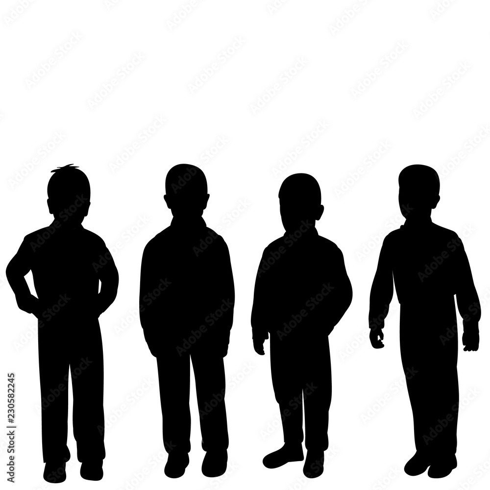 children silhouette, kindergarten children silhouette, kindergarten