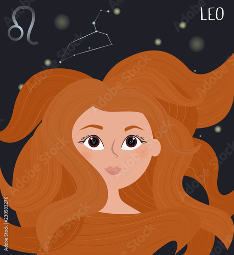 Illustration of Leo Zodiac signs character. Editable vector illustration