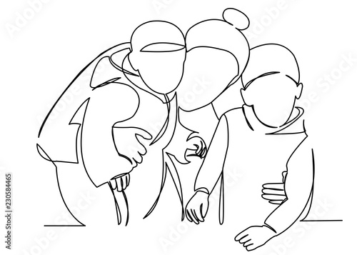 mother with children with two children