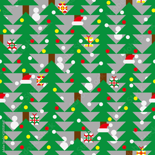 Christmas tree background. Seamless pattern.Vector. 木々のパターン