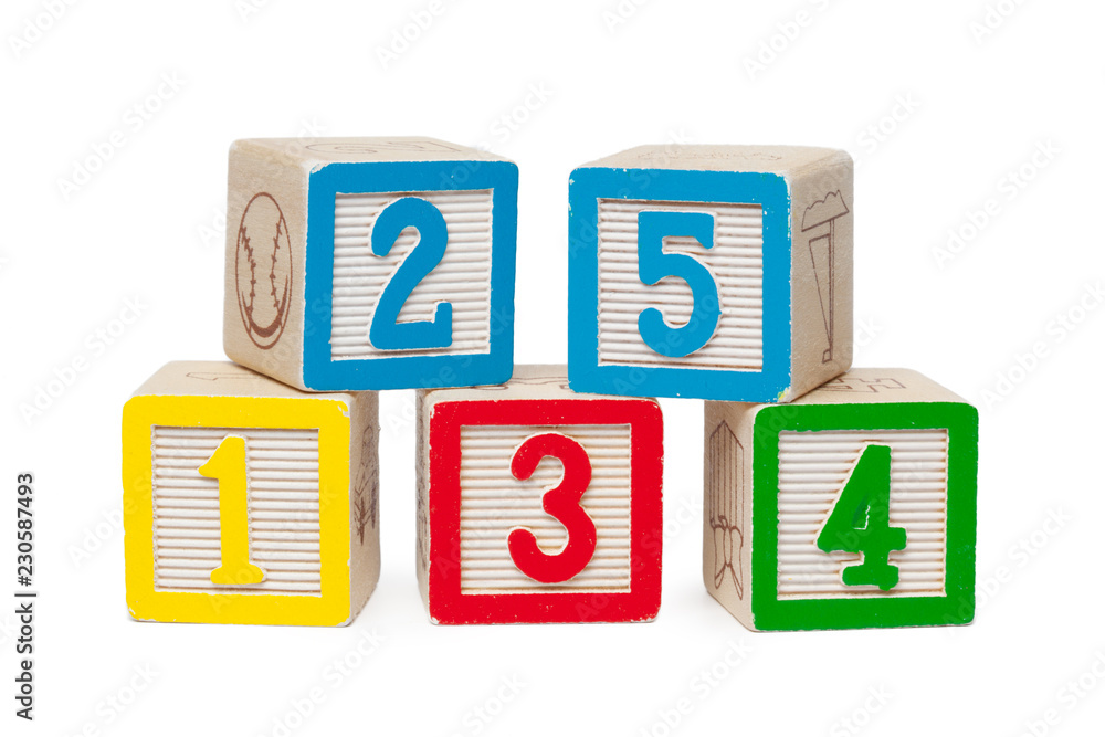 Wooden alphabet blocks isolated on white background Wooden alphabet blocks isolated on white background