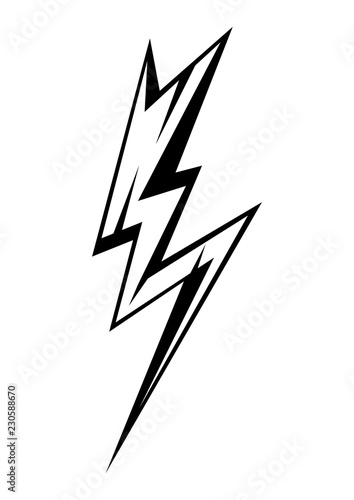 Black emblem of lightning.
