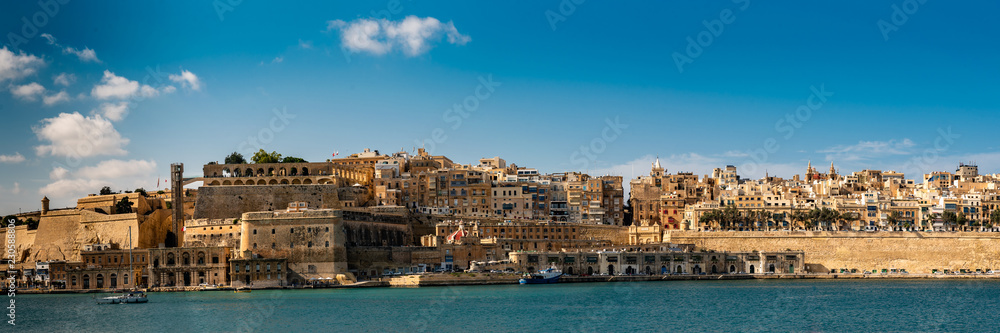 Panorama skyline Valletta waterfront Malta