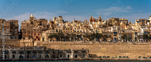 Panorama skyline Valletta waterfront Malta
