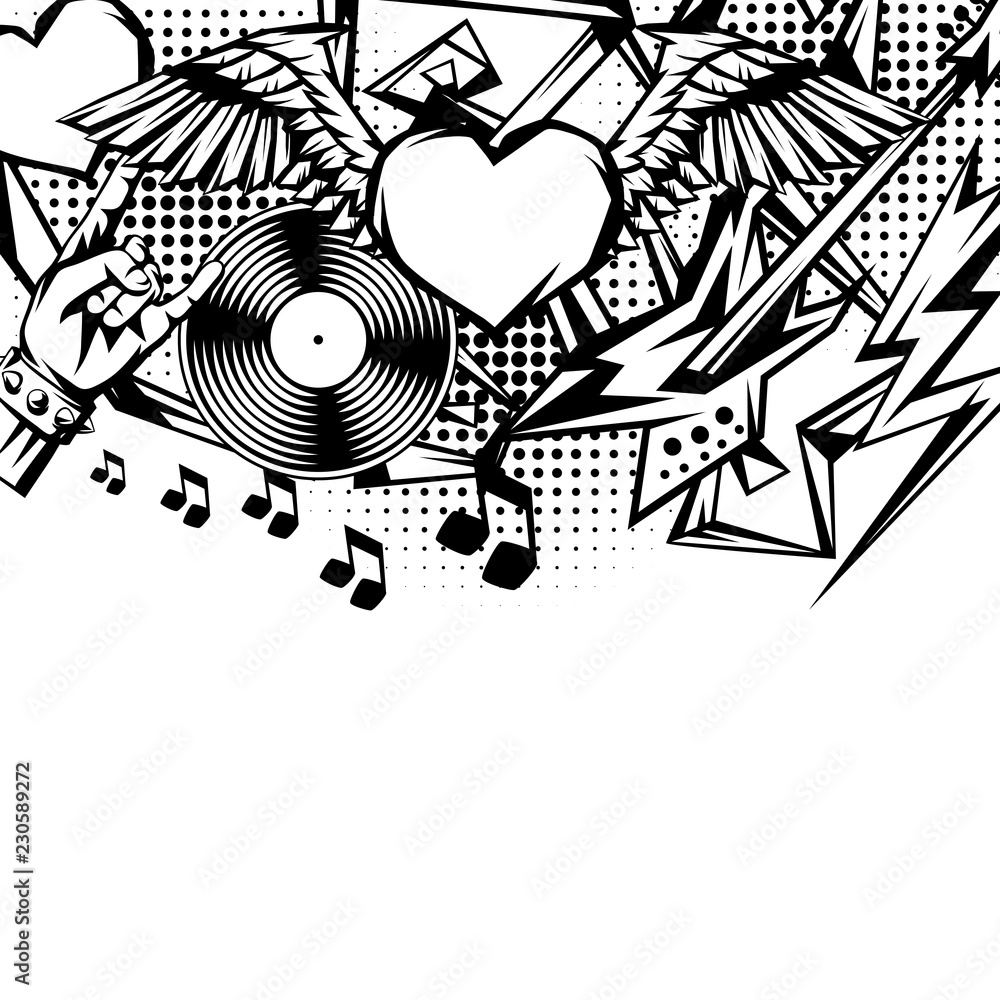 Rock and roll music print. Rock and roll music print.