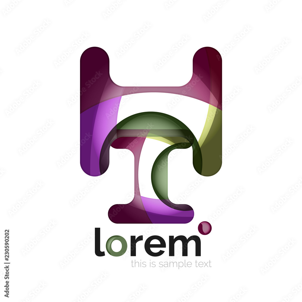 Abstract geometric design logo made of flowing elements Abstract geometric design logo made of flowing elements
