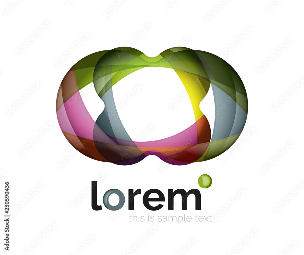 Abstract geometric design logo made of flowing elements Abstract geometric design logo made of flowing elements