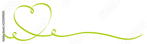 Green Heart Calligraphy Ribbon