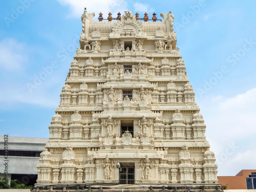 Kanchipuram, India - Circa January, 2018. View of Kamakshi Amman Temple in Kanchipuram. photo