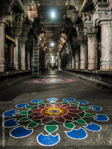 View of Sri Ekambaranathar Temple in Kanchipuram, India. Details of architecture. photo