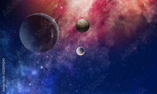 Space planets and nebula
