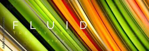 Mixing color waves on black, liquid flowing shapes