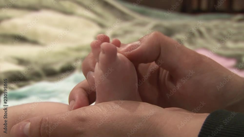 Baby knead leg with a massage Baby knead leg with a massage