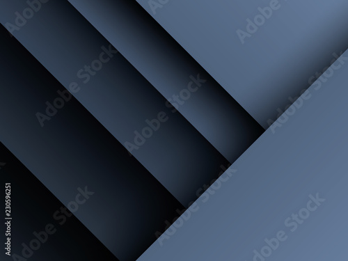 Dark, metallic paper cut layers vector background. Corporate business backdrop with deep shadows and dark colors.