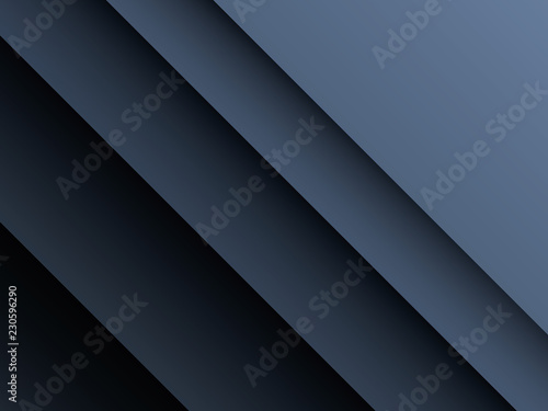 Dark, metallic paper cut layers vector background. Corporate business backdrop with deep shadows and dark colors.