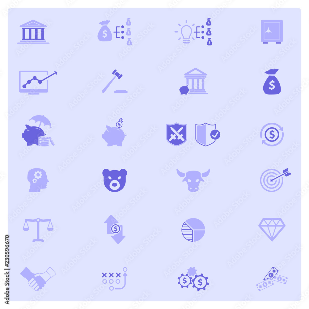 Financial investment icon set Financial investment icon set