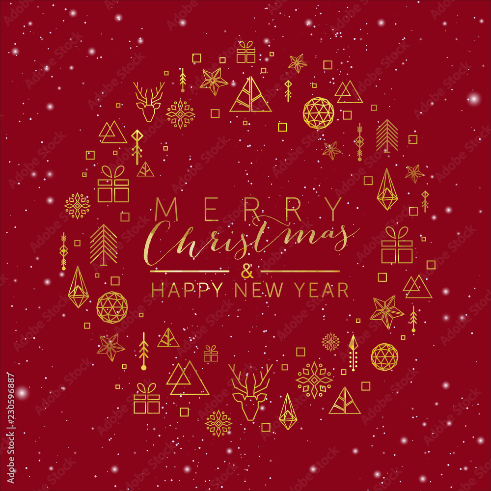 Fototapeta premium Christmas Decoration with geometric elements