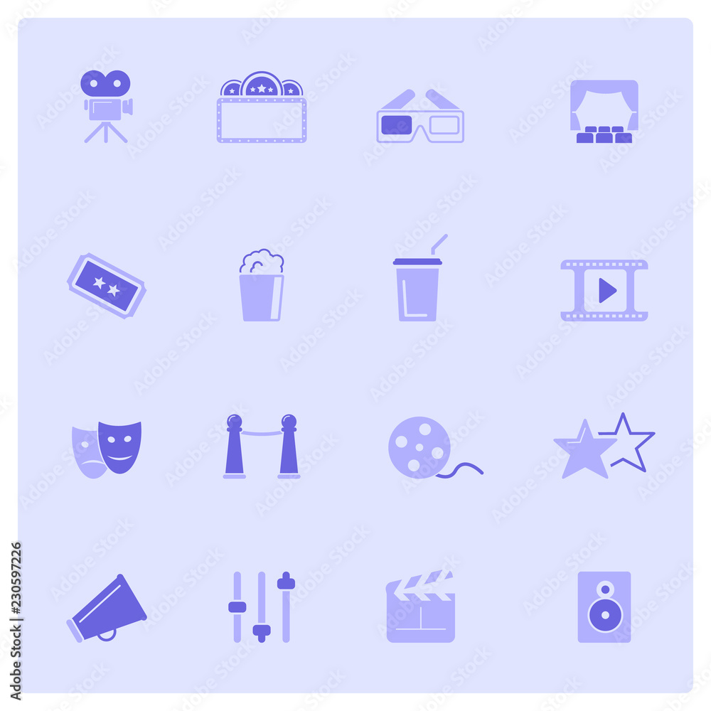 Set of Universal Cinema Related Vector Icon set for web and mobile. Contains such Icons as Movie Theater, TV, Popcorn, Video Clip and more. Set of Universal Cinema Related Vector Icon set for web and mobile. Contains such Icons as Movie Theater, TV, Popcorn, Video Clip and more.