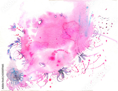 Pink watercolor stains