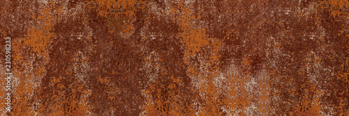 Panorama of grunge rusted metal texture, rust and oxidized metal background. Old metal iron panel.