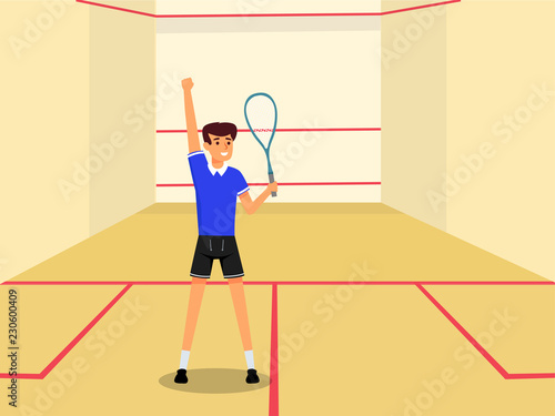 Sport Player, Squash Player, Vector Illustration