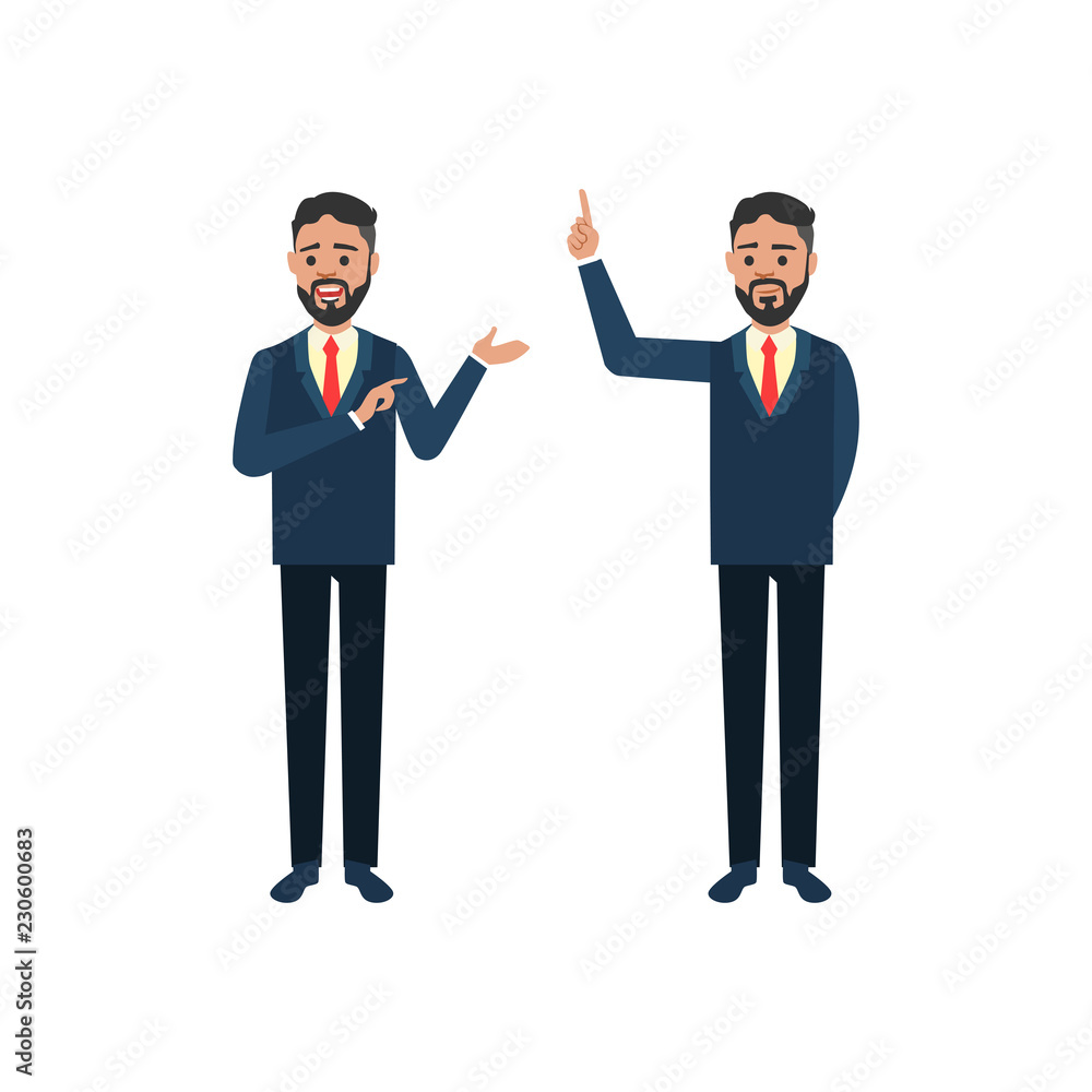 set of businessman in different poses. manager. set of businessman in different poses. manager.