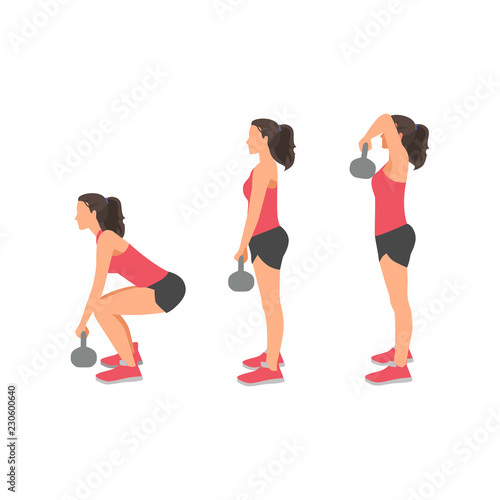 Woman workout fitness, aerobic and exercises. Vector Illustration.