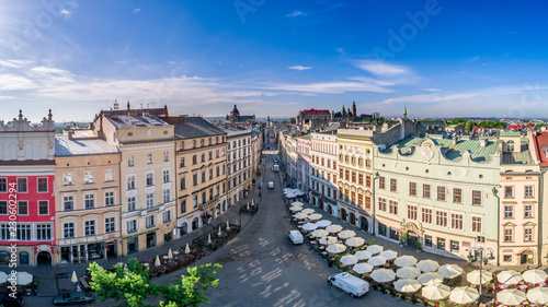 Grodzka street panorama aerial view