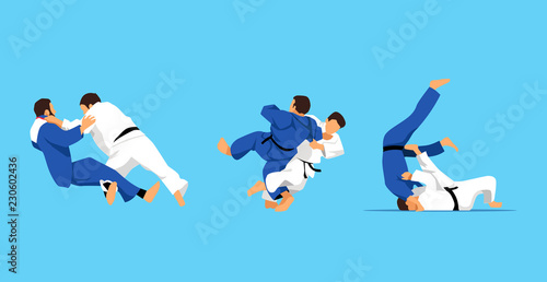 udo fight. Vector illustration. set 