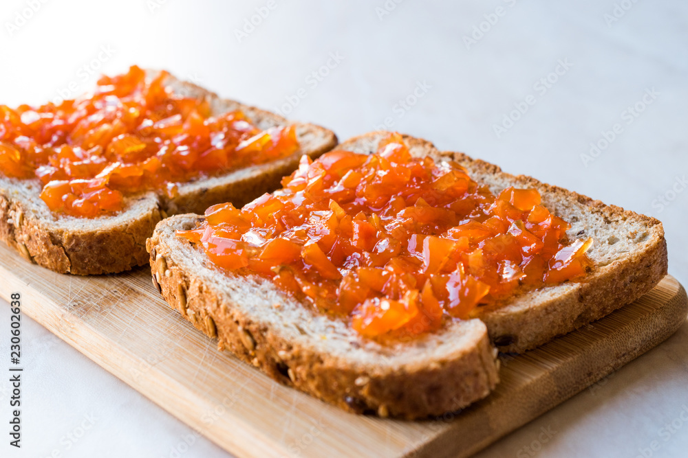 Carrot and Rose Jam on Bread / Mixed Marmalade Carrot and Rose Jam on Bread / Mixed Marmalade