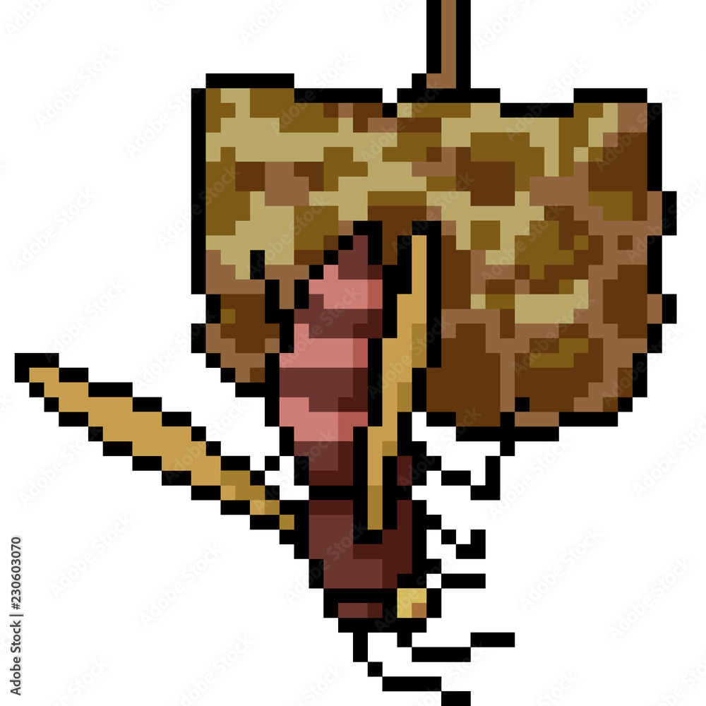Fototapeta premium vector pixel art hornet