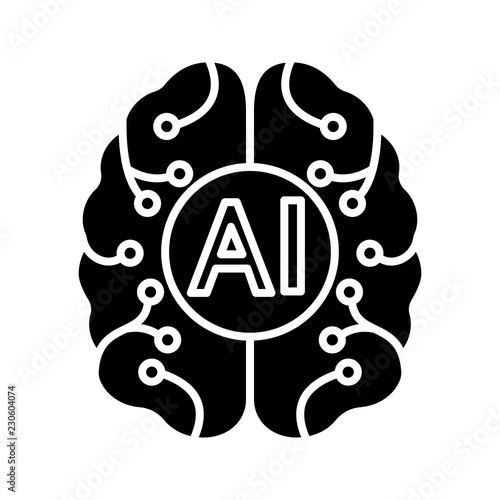 Artificial intelligence glyph icon