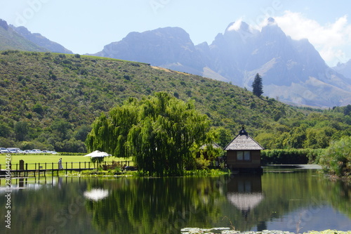 Beautiful Lake at a Winery close to Swellendam, South Africa photo