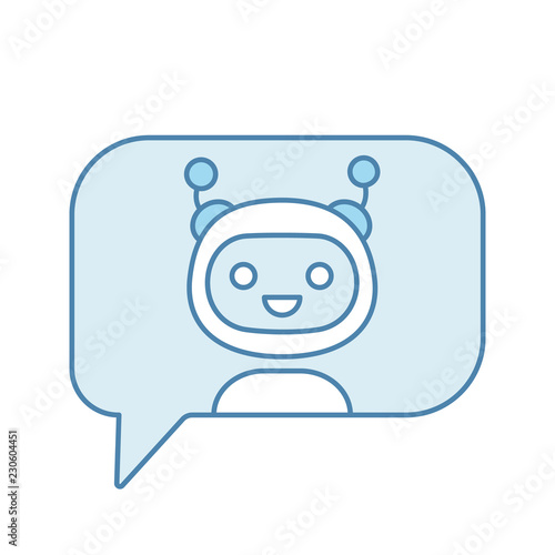 Chatbot in speech bubble color icon