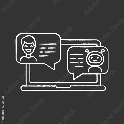 Support chatbot chalk icon