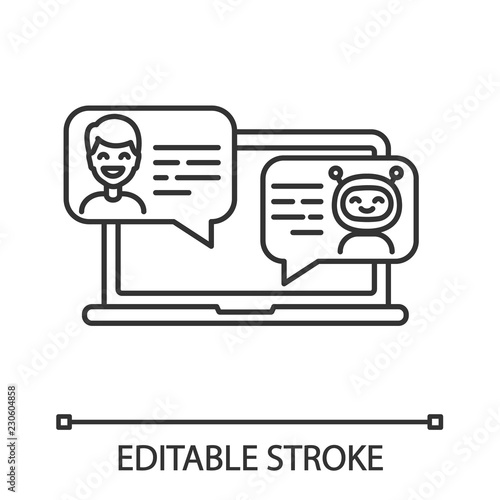 Support chatbot linear icon