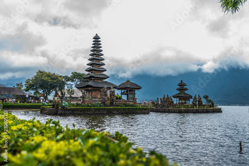 Temple Pura Ulun Danu Bratan in Bali surrounded by a lake