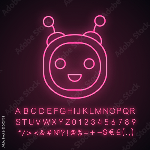 Chatbot neon light icon