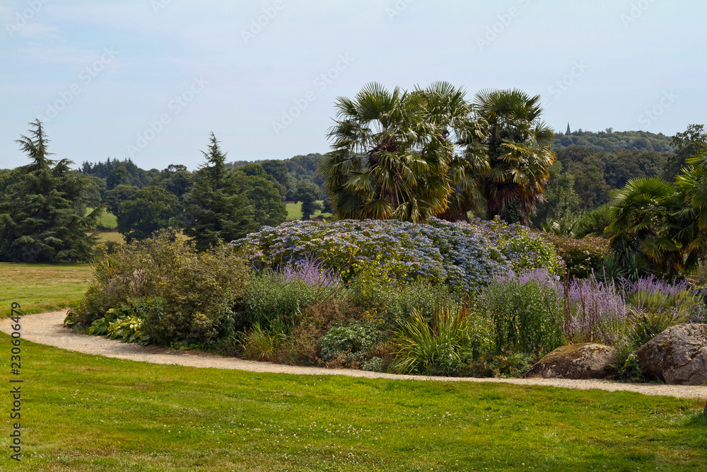 Garden of the Blue Source in Botanical Park of Upper Brittany