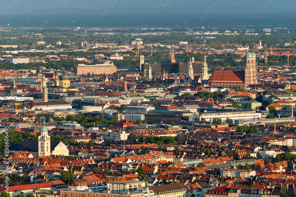 Obraz premium Aerial view of Munich. Munich, Bavaria, Germany