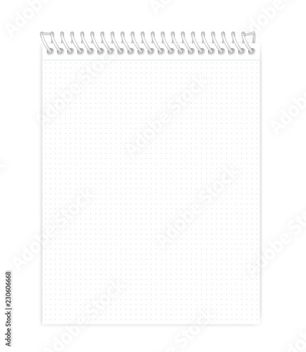 Wire bound note book with dotted tear off page vector mock-up