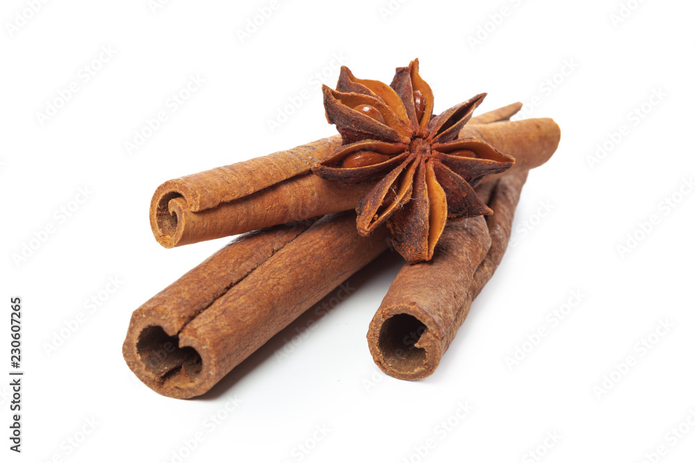 Cinnamon sticks isolated on white background Cinnamon sticks isolated on white background