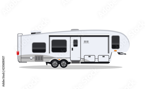 VAN TRAILER FLAT ILLUSTRATION